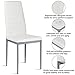 COSTWAY PU Leather Dining Side Chairs Elegant Design Home Furniture, Set of 4 (White)