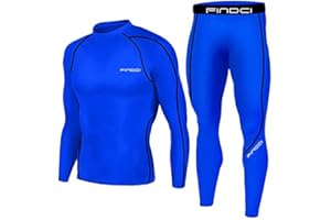 BADHUB Sports Running Set for Men,Compression Shirt + Pants Skin-Tight Long Sleeves Quick Dry Fitness Tracksuit Gym