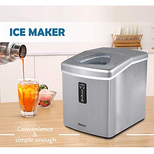 Northair Automatic Ice Maker 35lbs Per Day, Stainless Steel Finish