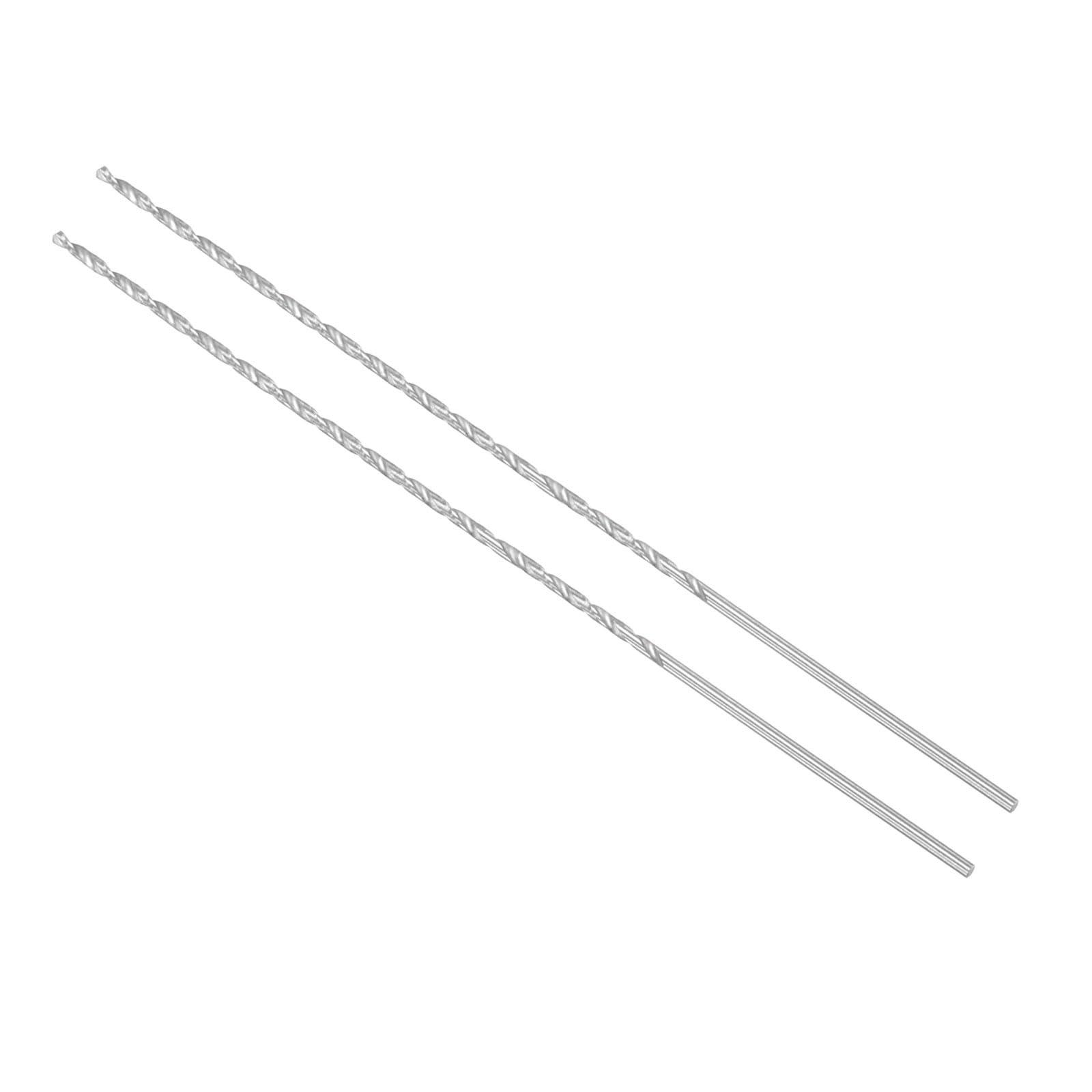 CoCud Extra Long High Speed Steel Twist Drill Bits, 2.5mm Diameter 300mm Length, Straight Twist Jobber Drill Bit - (Applications: for Metal Woodwork Plastic Aluminum), 2-Pieces