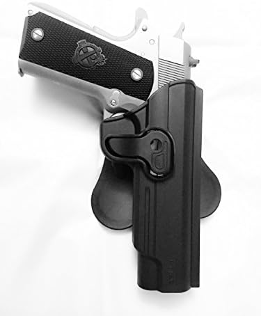 1911 Fast Draw Trigger Release Paddle Holster &amp; Paddle Magazine Pouch Combo Fit all 5" 1911 without Rail Right Hand