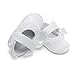Delebao Baby Girl Infant White Dance Ballerina Slippers with Bow Ribbon (0-6 Months, Shoes & Headband)