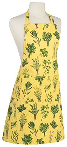 Now Designs Basic Cotton Kitchen Chef's Apron, Les Fines Herbes Print