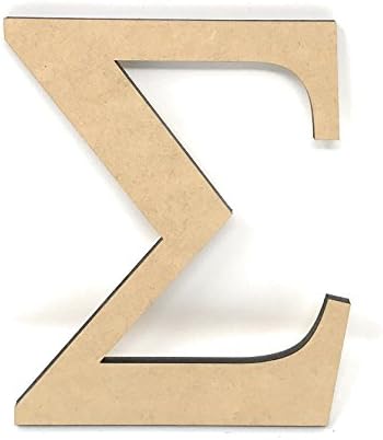 6” Wooden Greek Letter Sigma Unfinished Greek Wooden Letters for Greek Fraternity / Sorority Paintable 6" Tall Letter (Package of 3)