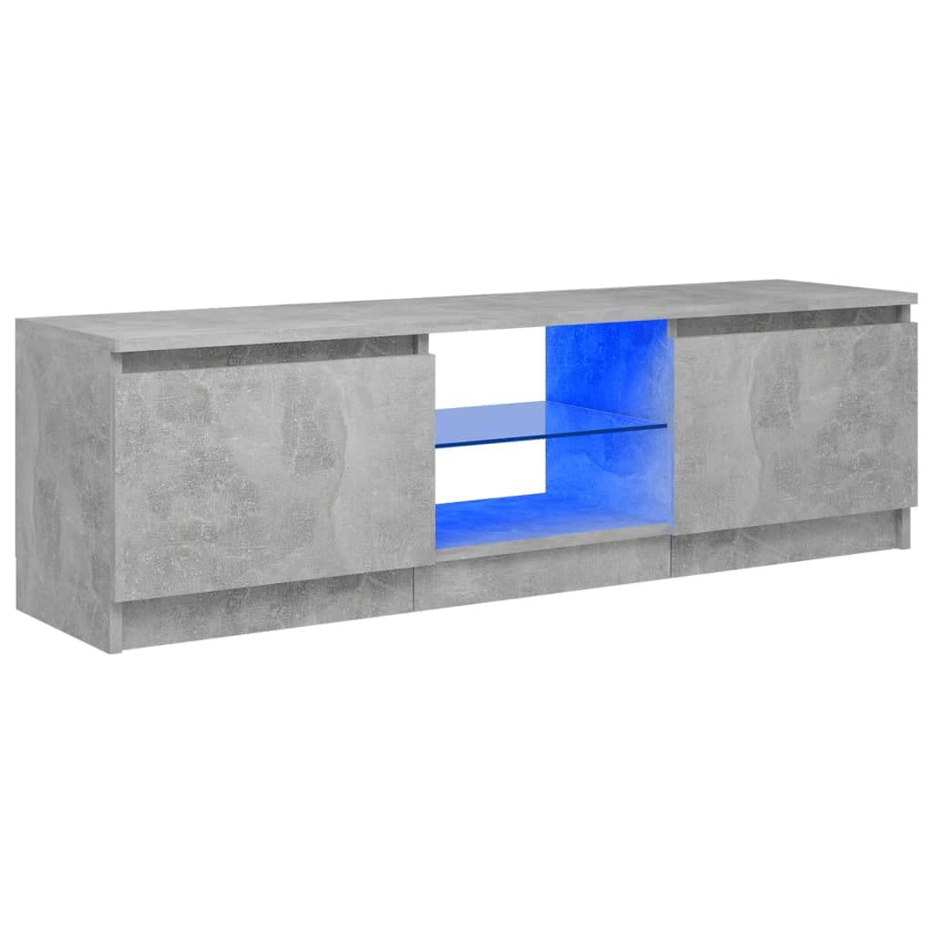 vidaXL-Mueble-para-TV-con-Luces-LED-Soporte-Mobiliario-Aparador-Estante-Salon-Sala-de-Estar-Dormitorio-Decoracion-Gris