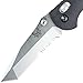 Benchmade - Mini Griptilian 557 Knife, Tanto Blade, Serrated Edge, Satin Finish, Black Handle