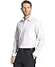 Kenneth Cole Men's Chambray Slim Fit Solid Spread Collar Dress Shirt, White, 16