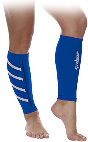 Gabor Fitness Graduated 20-25mm Hg Compression Running Leg Sleeves, Small, Blue