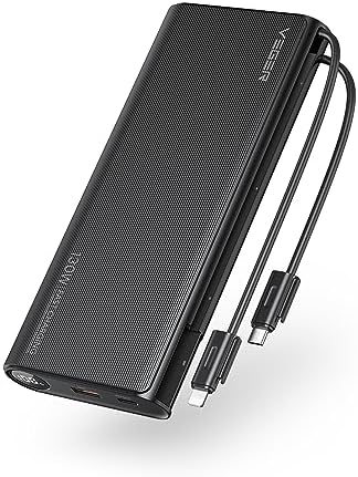 VEGER 25000mAh Portable Laptop Charger with Built-in Cables