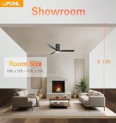 OPONL Black 42 inch Ceiling Fan with Light, Remote