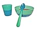 Cool Change Color Changing Cereal Bowl Set, Includes 4 Plastic Bowls and 4 Spoons and 4 Ridged Tumblers, Multicolor