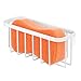 iDesign Rust-Resistant Stainless Steel Sponge Holder for Kitchen Sink with Suction Cups, The Gia Collection - Set of 1, Pearl White