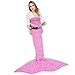 Yeahbeer Mermaid Tail Blanket, Warm and Soft with Scales Pattern for Adult Snuggled Upon the Sofa in Sweet Night (71