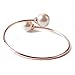 TQS Imitation Pearl Bracelet Bangle Cuff Bracelets Adjustable Plated Rose Gold Bracelet Bangles for Women