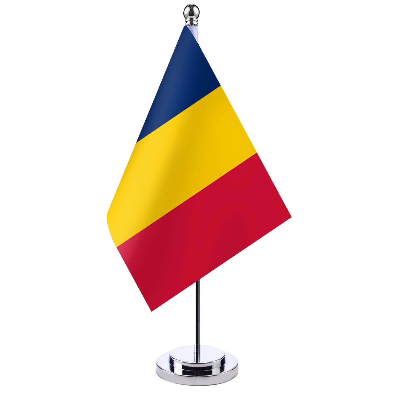 Romania Table Flag Romanian Desktop Flag Stainless Steel Stand Base Veterans Office Home International Conference England Theme Party Holiday Decoration Desk Conference Table Decoration