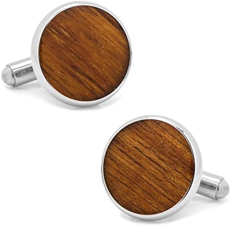 Ox and Bull Trading Company Stainless Steel Wood Cufflinks