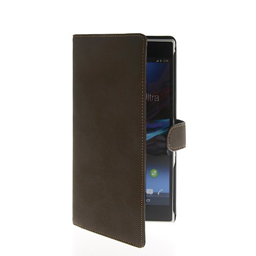 KCASE High Quality Flip Leather Wallet Card Holder Pouch Stand Case Cover For Sony Xperia Z Ultra XL39h Coffee