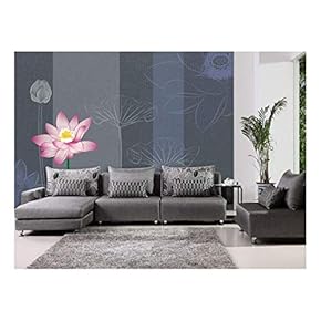 Pretty Floral Pink Tulip and Hand-Drawn Flowers on a Stripe Textured Background - Wall Mural, Removable Sticker, Home Decor - 66x96 inches