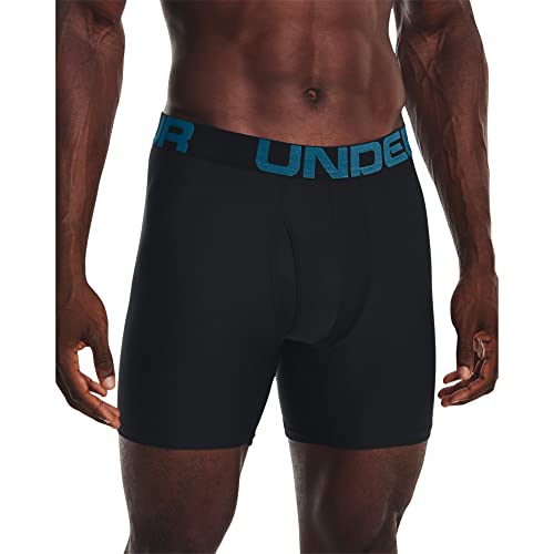 Under Armour mens Tech 6-inch Boxerjock 2-Pack, (006) Black / / Static Blue, X-…