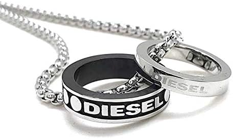 Amazon Diesel ディーゼル Dx ダブルリング ネックレス ステンレス ロゴ メンズ 並行輸入品 ジュエリー 通販