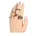 Samgoo Vintage Europe and America Gem Plating Thread Knuckle Nail Ring Set of 7 Rings (Gold)
