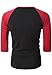 MIEDEON Mens Casual Slim Fit Raglan Baseball Three-Quarter Sleeve Henley T-Shirt