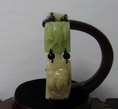 Yan Jade 1.3" China Certified Nature Hetian Nephrite Jade Five Poisonous Creatures Hand Carved Bangle Bracelets