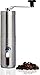 British Designed Manual Coffee Grinder for Travel, Camping & Home. Bag, Clip, Measuring Scoop. Brushed Stainless Steel, Ceramic Blade, Conical Burr Mini Mill, Stencil. ONLY 2 LEFT (3/19/2019)