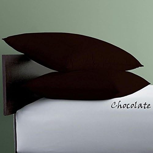 Prince Bedding Solid Pattern 100% Egyptian Cotton 2 Piece Pillow Shams 26" x 26" Inches Pillow Cases 800 Thread Count Euro Size (26" x 26" (66 cm x 66 cm), Chocolate)