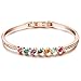 Menton Ezil Candy 18K White Gold Plated Seven Stones Bangle Bracelets Swarovski Jewelry - Gift for Her