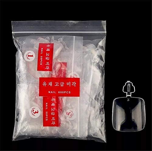 Vastitude 600 Pcs False Toenails Full Cover Artificial French Acrylic Toenails 12 Sizes for Nail Salons and DIY Nail Art (Clear)