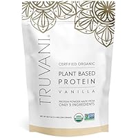 Truvani Plant Based Protein Powder | Vanilla | 20g Organic Pea Protein | 18 Servings | Vegan & Keto | Gluten & Dairy Free | Low Carb | No Added Sugar