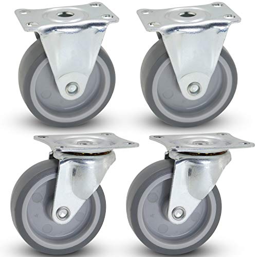 Casoter 3"(75mm) Caster Set - 2 Rigid & 2 Swivel