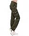 Lixmee Women's Solid Color Regular Cargo Pants, Green, Large
