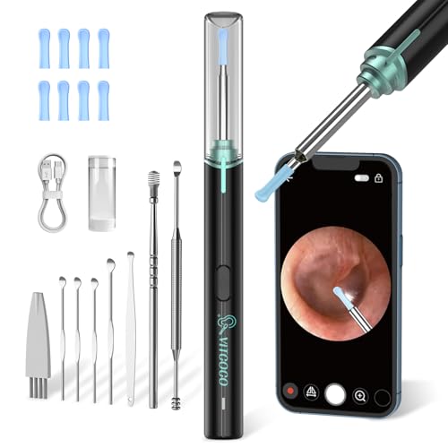 VITCOCO Ear Wax Removal Tool,1920P HD Ear Cleaner with 6 LED Lights and 8 Ear Spoons, Ear Wax Removal with Camera, Ear Cleaning Kit Compatible for iPhone, iPad, Android