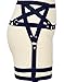 Efashionmx Womens Gothic Studded Pentagram Harness Garter Belts Black