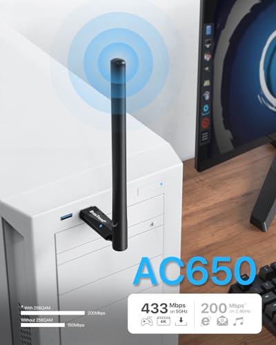 BrosTrend 650Mbps Linux WiFi Adapter for Kali, Ubuntu, Mint, Debian, Kubuntu, Lubuntu, Xubuntu, Zorin, PureOS, Raspberry Pi 2+, Windows 11/10/8/7/XP 5G/2.4G