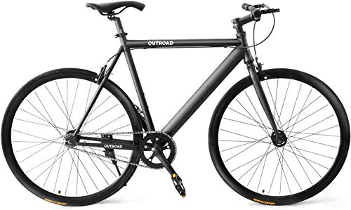 Outroad Fixed Gear Single-Speed Fixie Urban Track Bike Free Wheel, Black