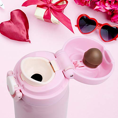 Kids Water Bottle Thermoses Mermaid Water Bottle Cup Metal Stainless Steel Vacuum Insulated Water Flask for School Kids Girls Leak Proof BPA Free (Pink-purple mermaid 17oz) - Thumbnail 4