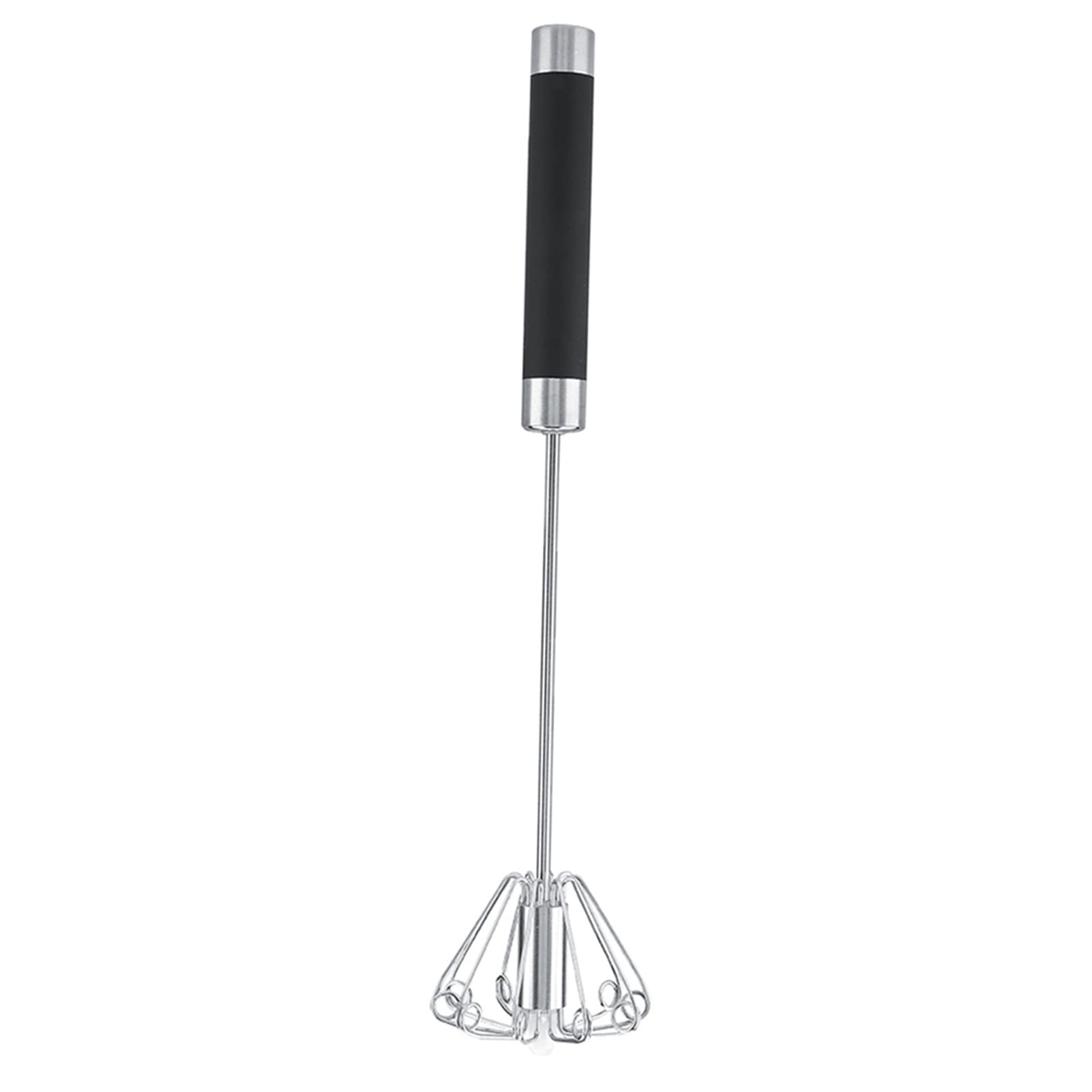 Whisk Egg Beater Rotatable Manual Durable Stainless Steel Anti Rust Whis