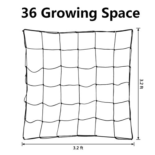 Tingyuan Trellis Netting 4x4 Feet Grow Tent Net with 36 Growing Spaces