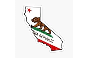 STICKY DUDE California Bear Flag Roots Sticker LA Los Angeles, 5 inches - Yeti Cup Vinyl Cooler Box Waterproof Sticker Decal Laptop Wall Window Car Bumper Sticker