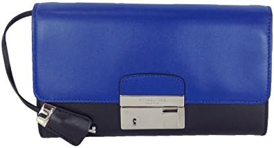 Michael Kors Collection Gia Leather Clutch w Lock, Cobalt