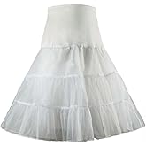 RULTA Women's 50s Vintage Petticoat 26" Crinoline Rockabilly Tutu Skirt Slip S-L…