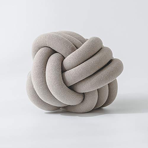PinShang Handmade Decorative Knotted Ball Shape Throw Pillow Cushion Camel ash 25~30cm in Diameter