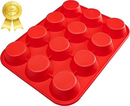 Leruna 12 Muffin Pans B01HI19H8Y - Top Non Stick Bakeware for Muffins, Cakes and Cupcakes / Silicone Mold / Baking Tray / Easy to Clean