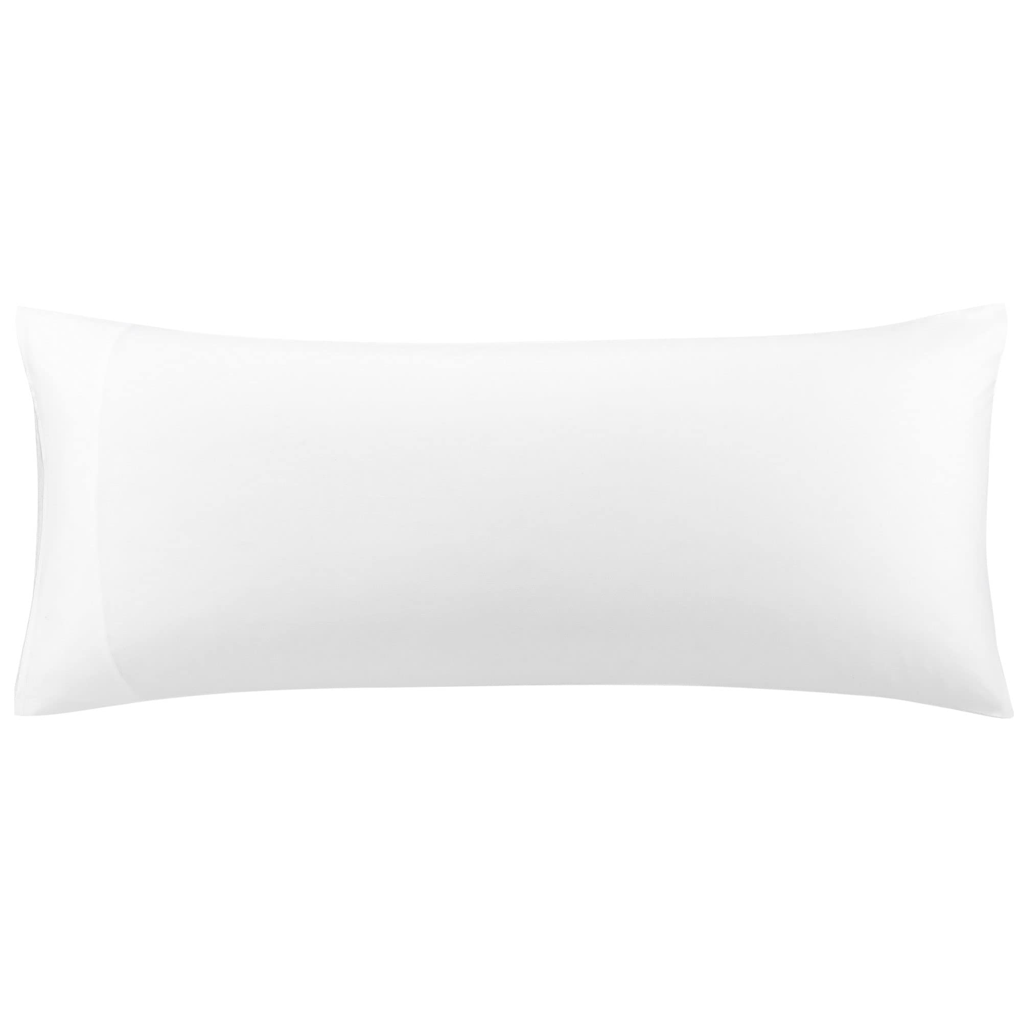 PiccoCasa 100% Cotton Body Pillowcase, Soft and Breathable Body Pillow Cover with Envelope Closure Bedroom Long Pillow Case White 20"x48" (4ft)
