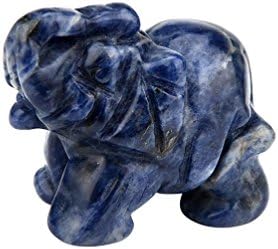 Yeefant 1Pcs Hand Carved Elephant Natural Jade Gemstone Ornament Craft Paperweight Decorations at Home Office Desk Display Cabinet, Symbol of Good Fortune and Power, 1.5x1.2x0.5 Inch