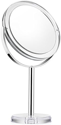 Beautifive Makeup Mirror with 1x/7x, Double Sided Vanity Mirror, 6'' Swivel Round Mirror with 360° Rotation, Tabletop Magnifying Mirror, Bathroom Mirror for Women and Men, Retro Style