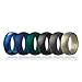 Silicone Wedding Ring,Silicone Wedding Band for Men(Love,Outdoor,Sport) (Black,Midnight Blue,Dark Green,Dark Grey,Arctic Camo,Pale Gold, 11)